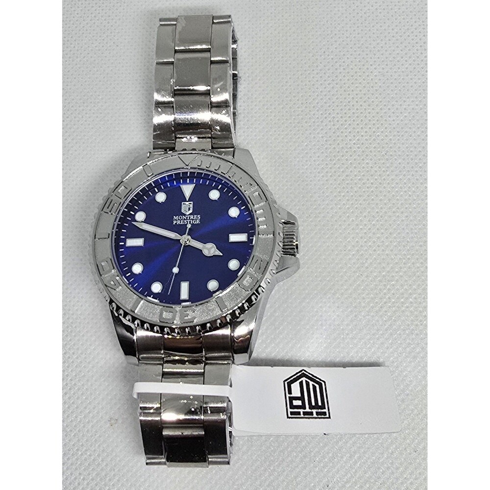 Montres Prestige Men's Silver Blue Watch 42mm MPW-0268 - Picture 3 of 7